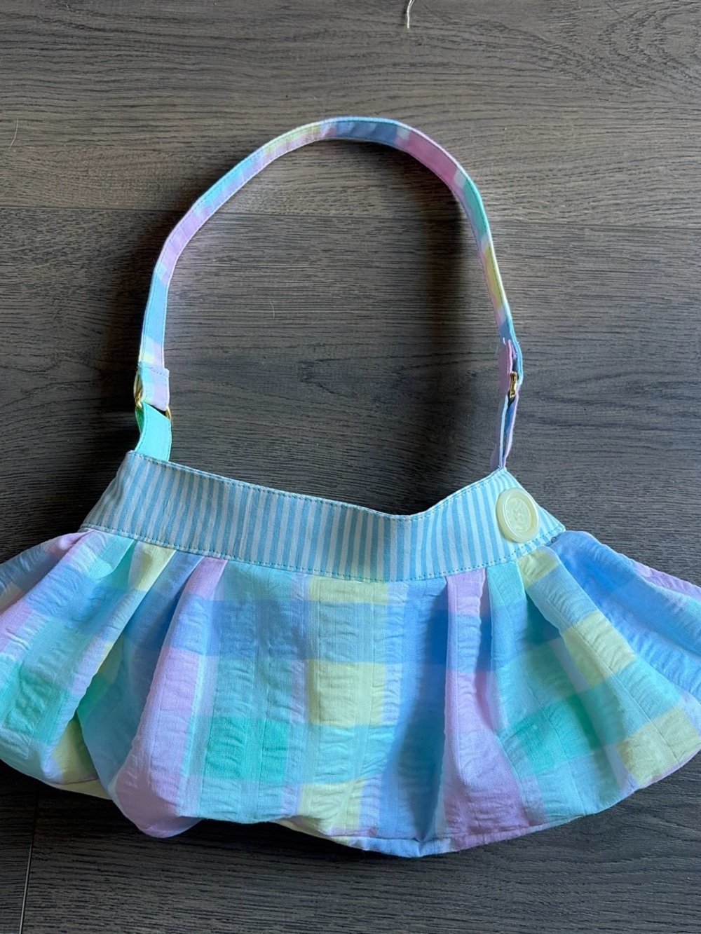Pastel Plaid Strap purse - Multicolor